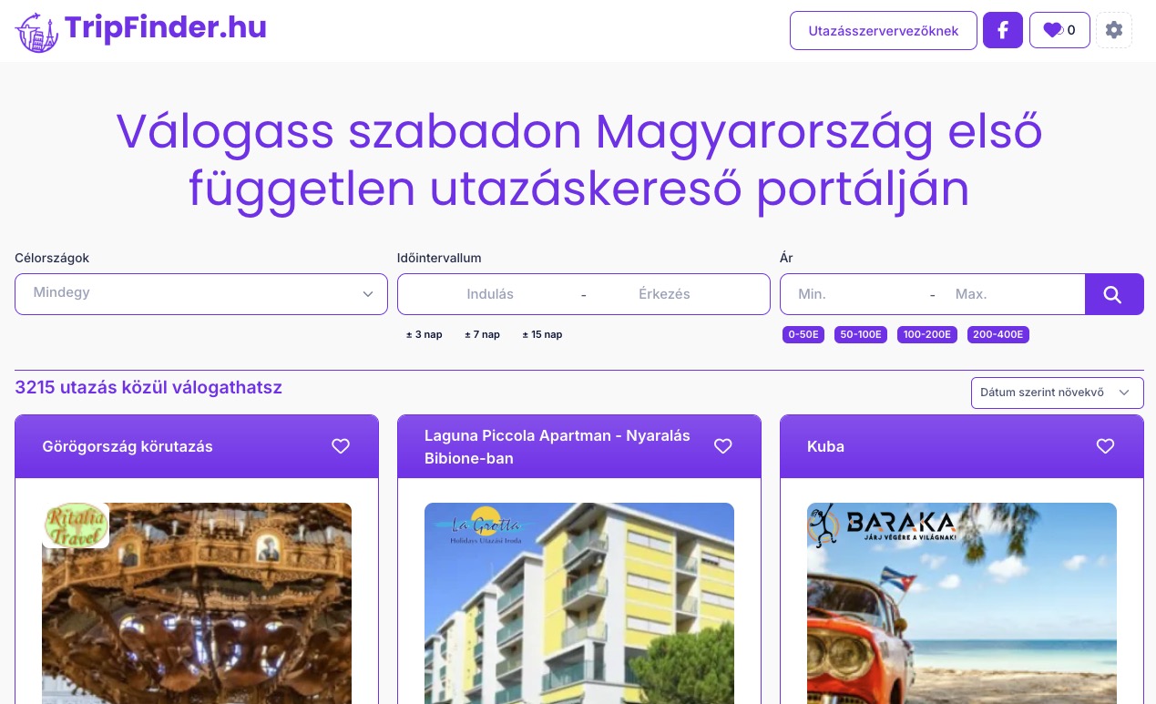 Eladó a Tripfinder.hu!